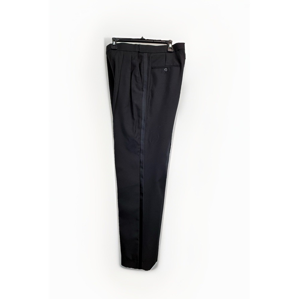 Midtown Man 32X35 Pleated Expandable Waist Tuxedo Pants Satin Side Stripes
